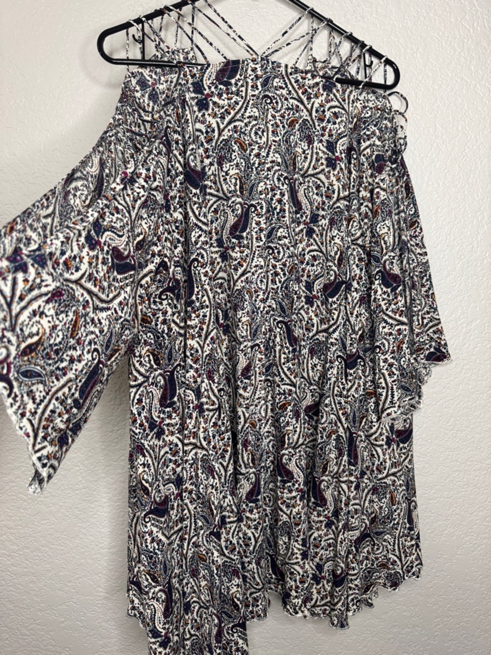 Free People Strappy Cold Shoulder Blouse Swim Cover Up Medium - Picture 7 of 7